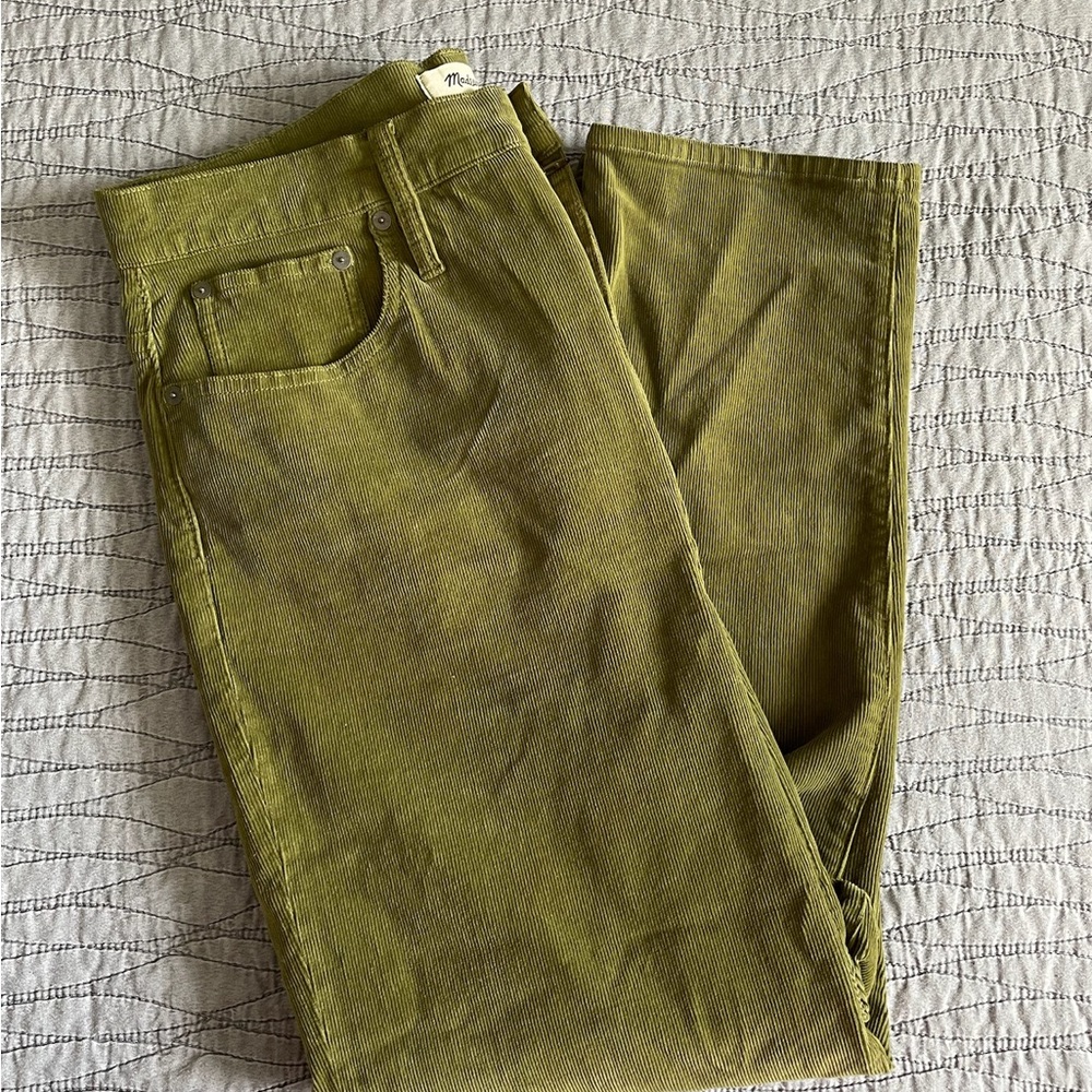 Madewell Green Corduroy Classic Straight Jeans Size 31
